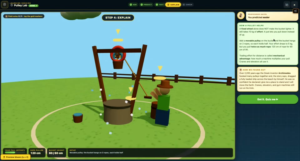 Pulley lab gameplay