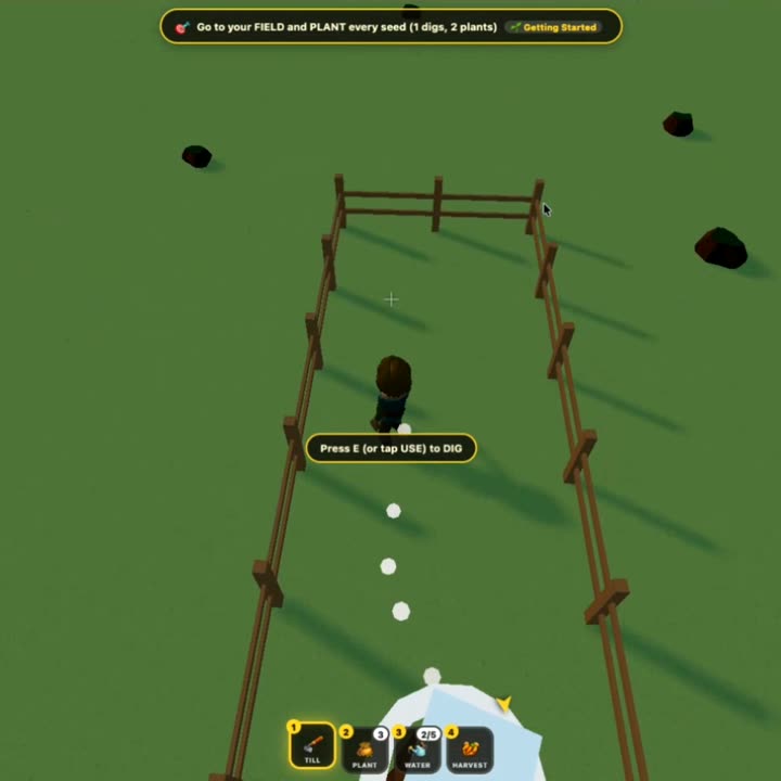 Hoeing soil and planting the field